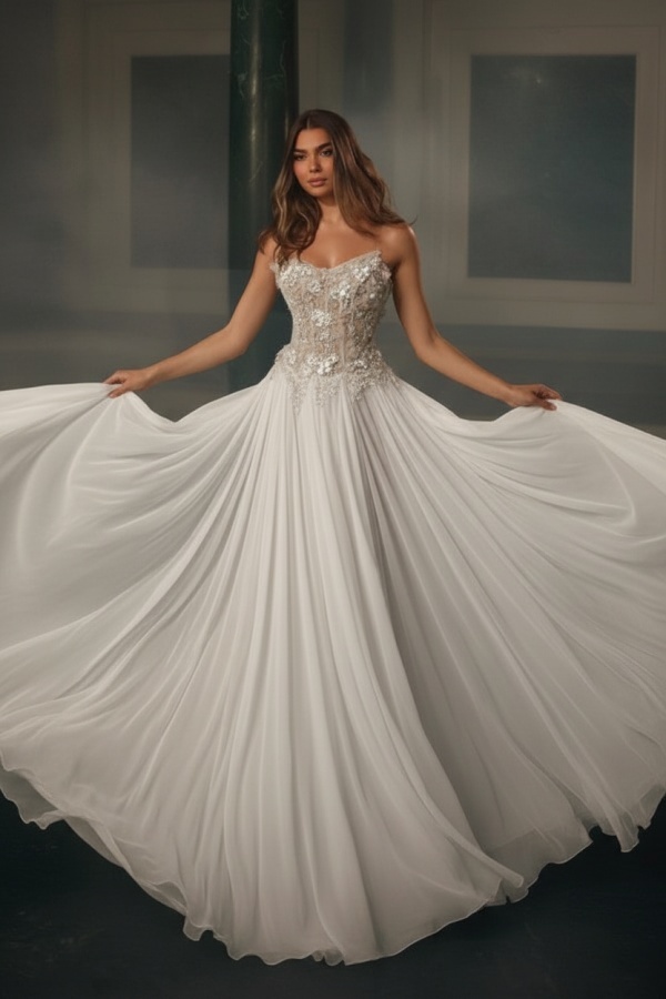 Salbeigrün Abendkleider Lang Glitzer Chiffon Ballkleider Abiballkleider Günstig