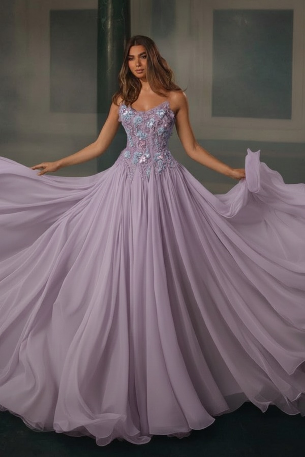 Salbeigrün Abendkleider Lang Glitzer Chiffon Ballkleider Abiballkleider Günstig