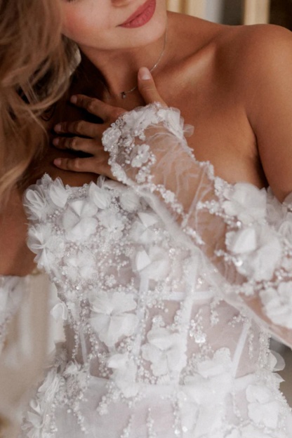 Mini Hochzeitskleider Spitze Kurze Brautkleider Glitzer