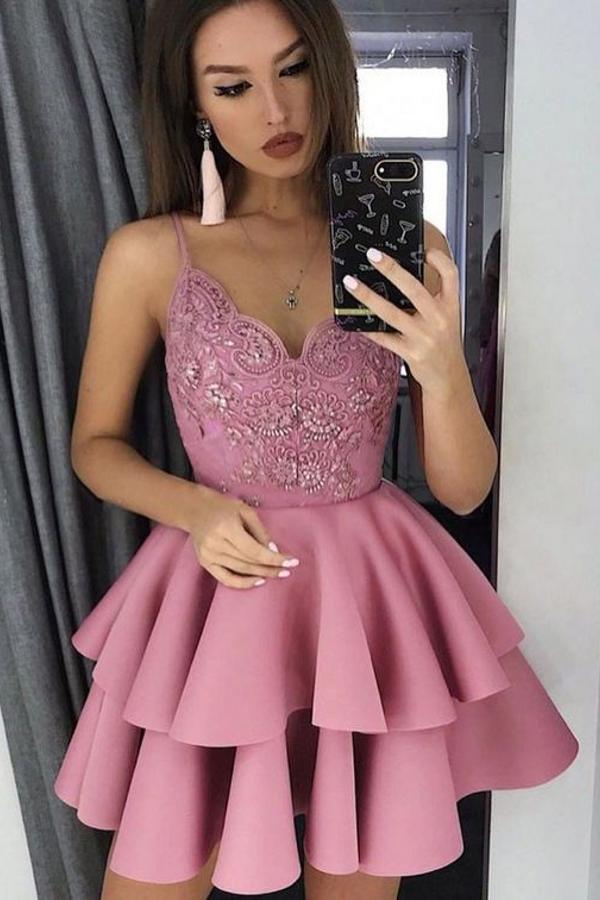 Elegante Cocktailkleider Kurz Günstig | Ballkleider Abiballkleider Mit Spitze-babyonlinedressde