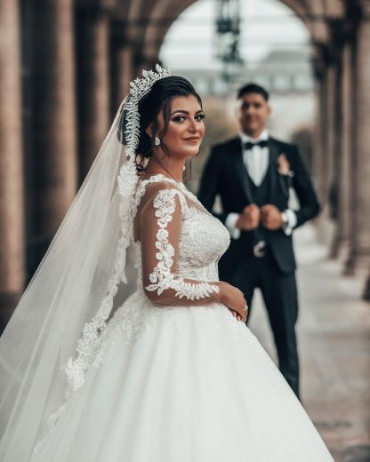 Designer A linie Hochzeitskleider Mit Ärmel | Brautkleider mit Spitze