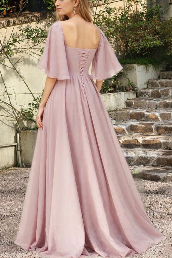 Blaue Brautmutterkleider Lang | Chiffon Kleider für Brautmutter Günstig