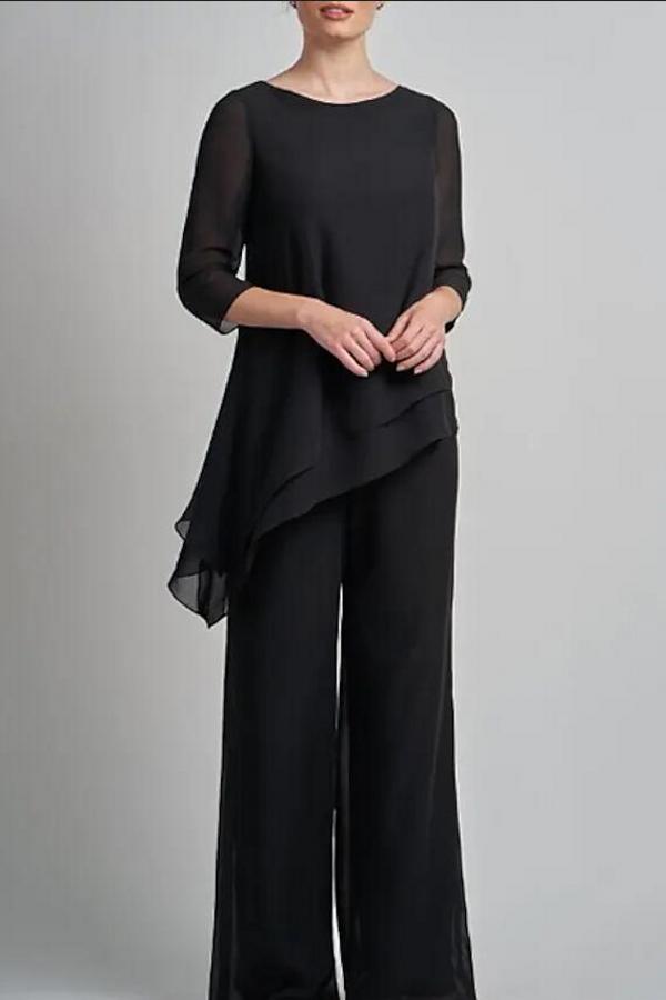 2 Teilige Brautmutterkleider Schwarz | Brautmutterkleid Lang Günstig