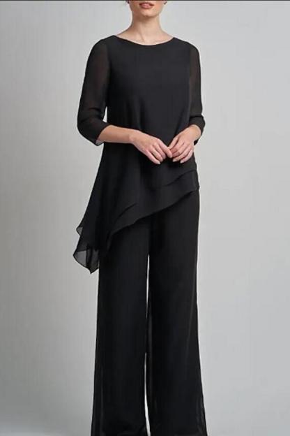 2 Teilige Brautmutterkleider Schwarz | Brautmutterkleid Lang Günstig