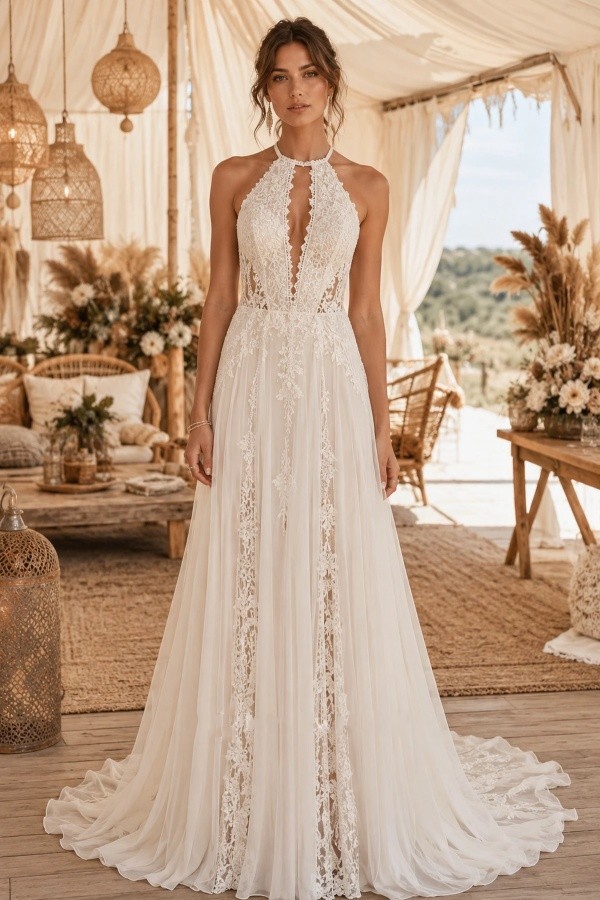 Elegante Brautkleider A Linie Mit Spitze Schöne Hochzeitskleider Günstig