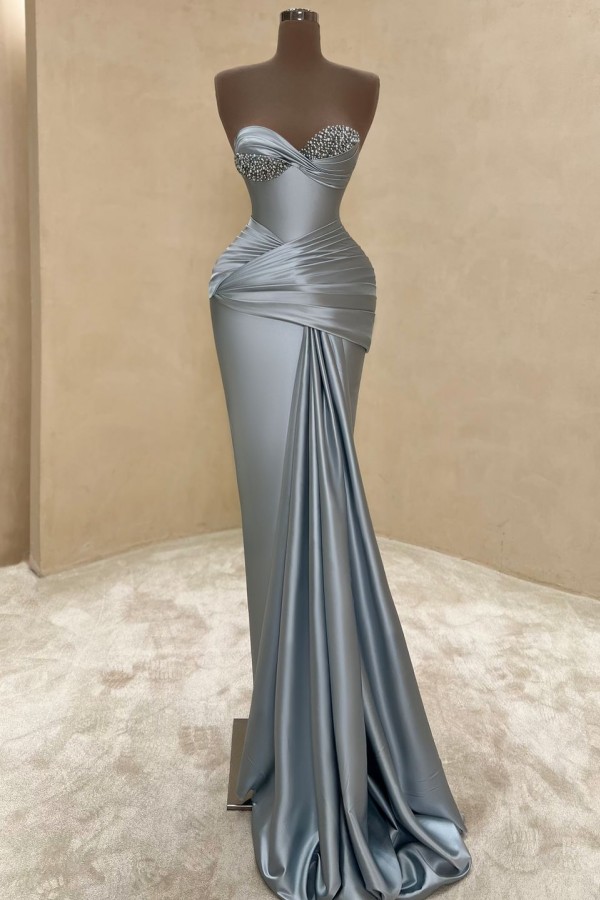 Silvester Abendkleider Lang Glitzer Silber Ballkleider Günstig