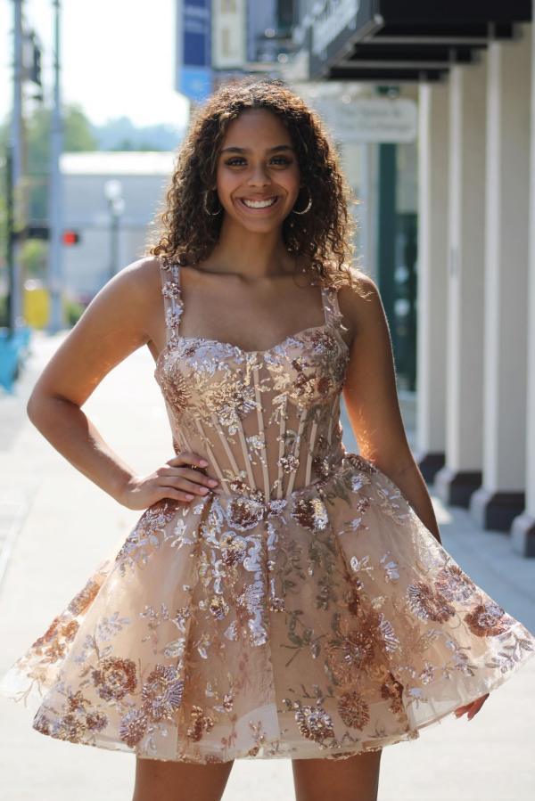 Sexy Cocktailkleider Kurz Spitze Ballkleider mit Glitzer-babyonlinedressde