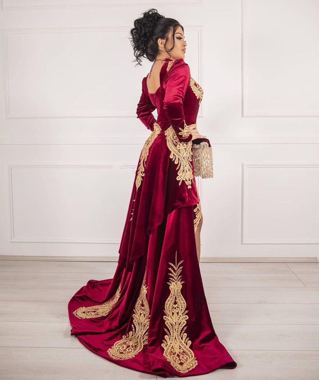Weinrot Abendkleider Velvet | Abendkleid Lang Günstig Online