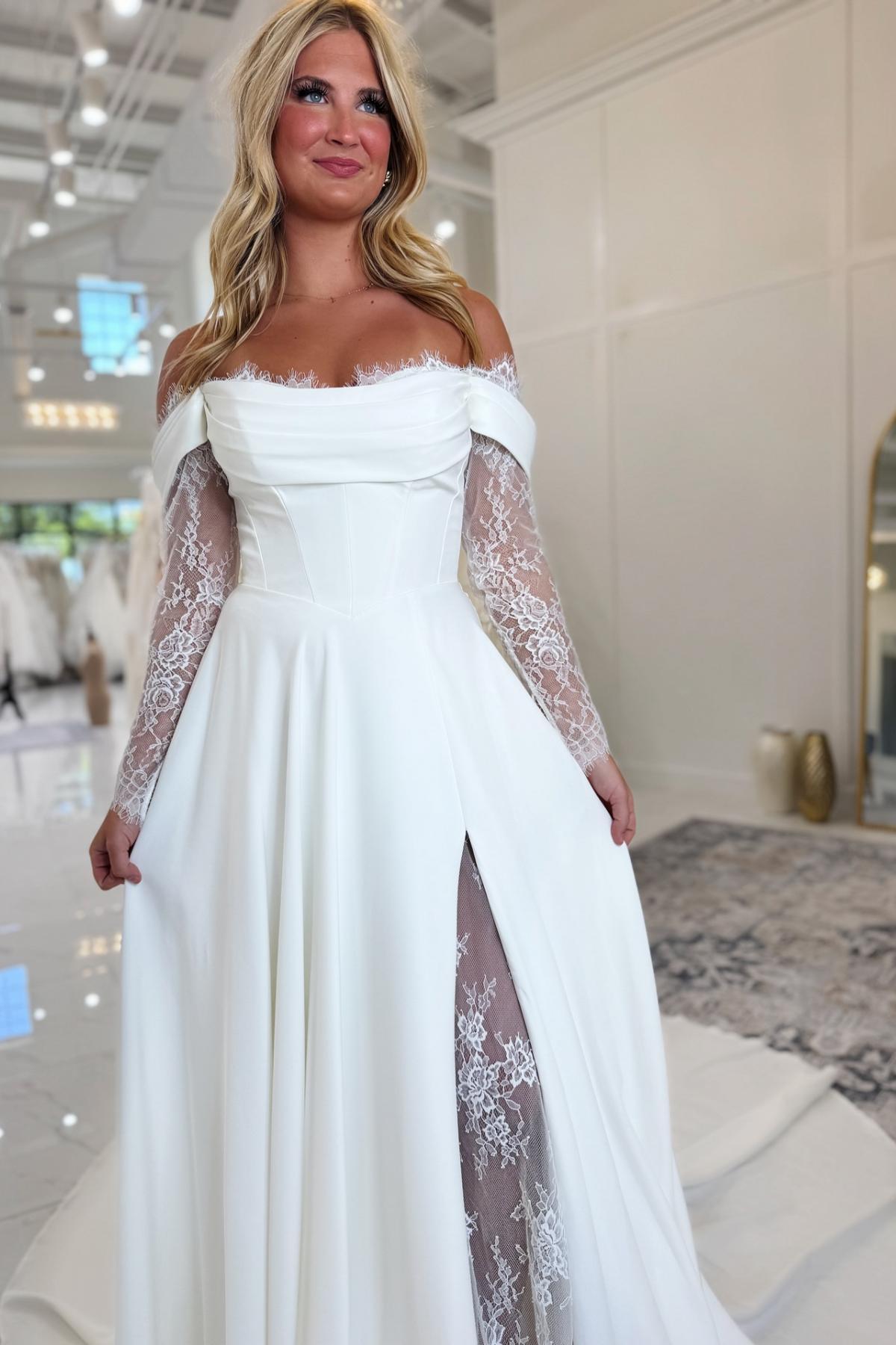Boho Hochzeitskleider Schlicht Summer Brautkleider A Linie mit Ärmel-babyonlinedressde