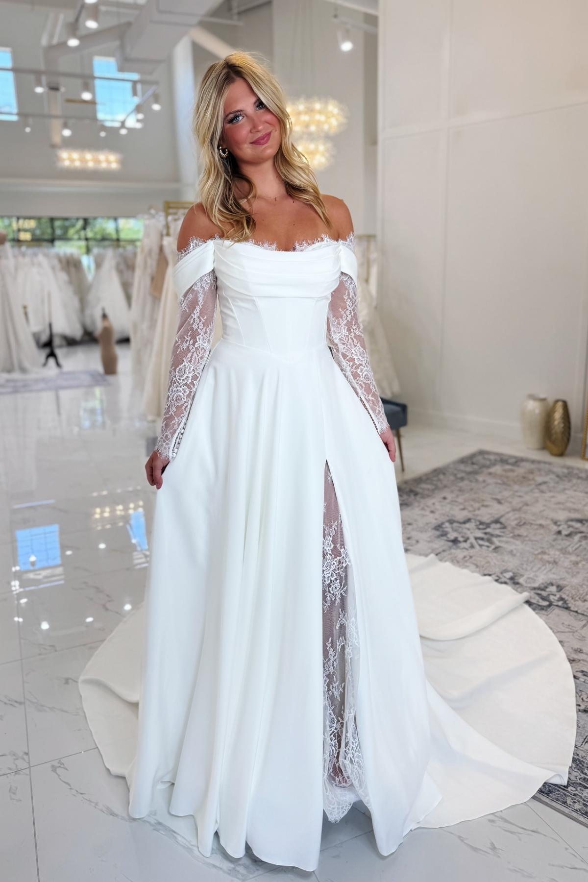 Boho Hochzeitskleider Schlicht Summer Brautkleider A Linie mit Ärmel-babyonlinedressde