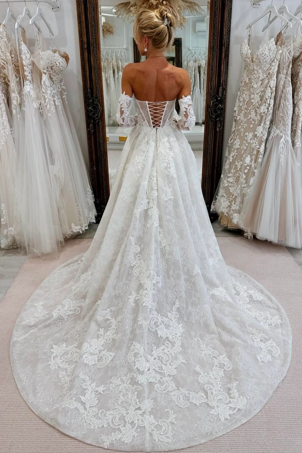 Neue A Linie Hochzeitskleider Spitze Brautkleider Günstig Online