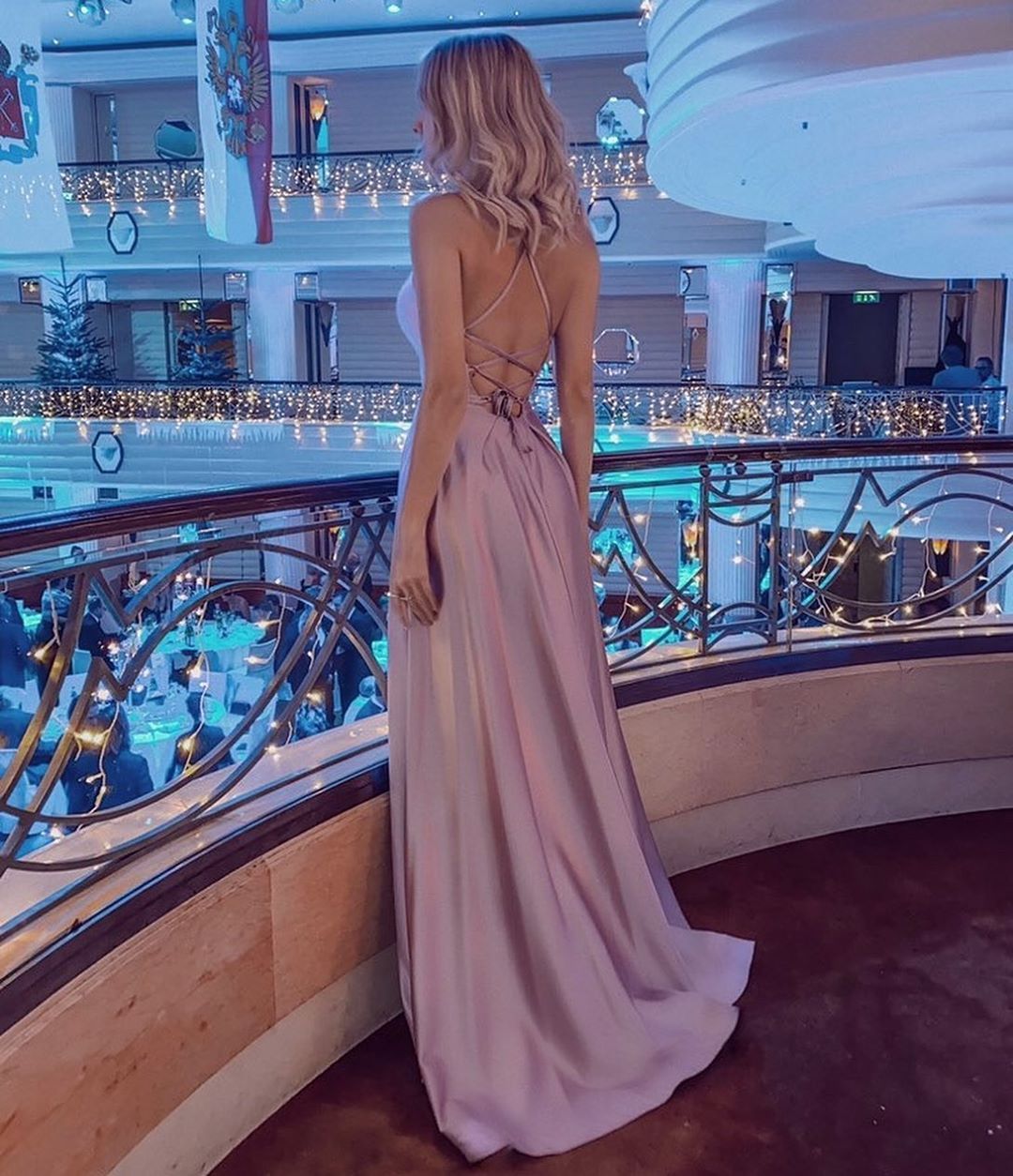 Schlichtes Abendkleid lang Rosa | Abendmoden online