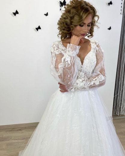 Designer Hochzeitskleider Spitze | Boho Brautkleider mit Ärmel-babyonlinedressde