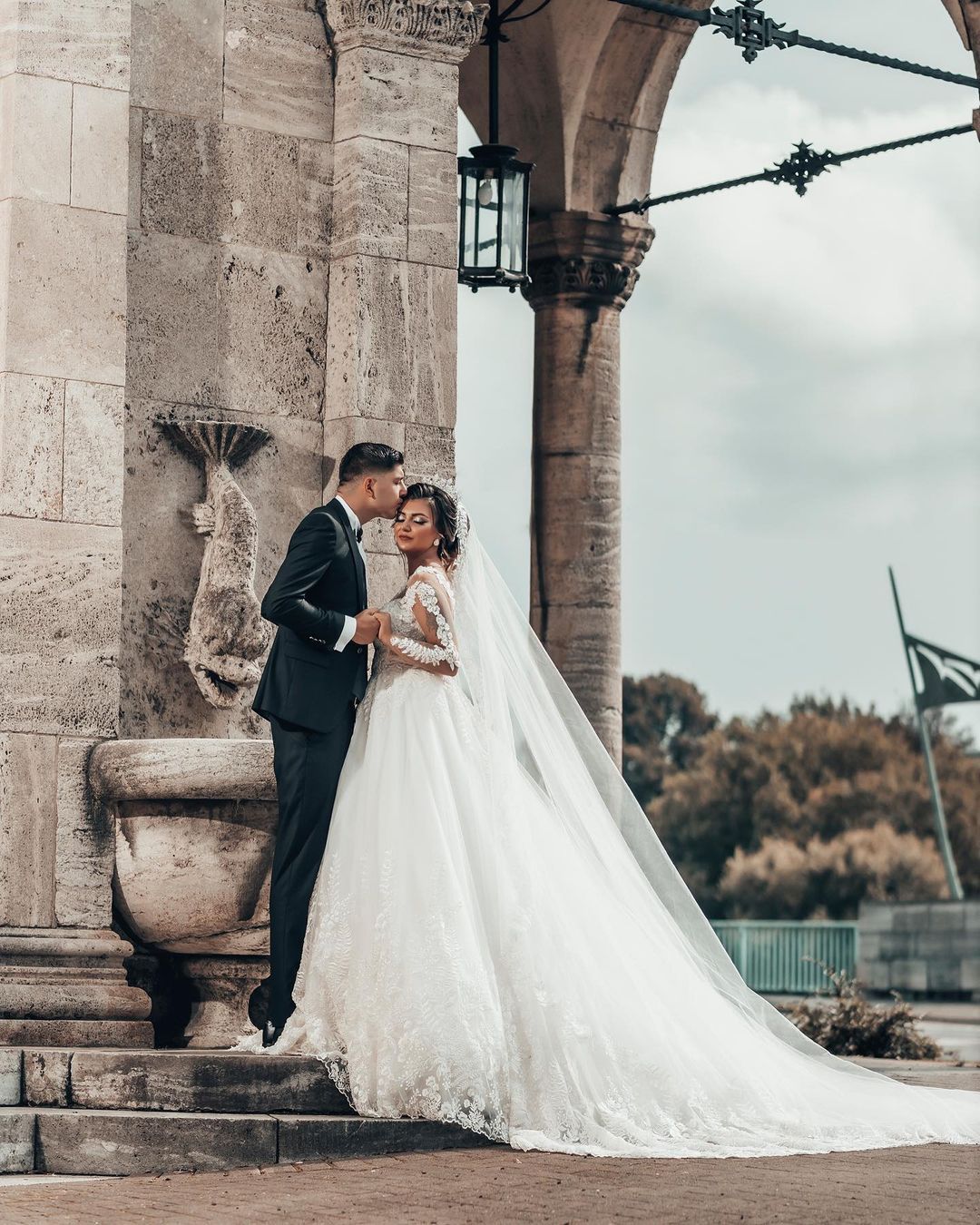 Designer A linie Hochzeitskleider Mit Ärmel | Brautkleider mit Spitze