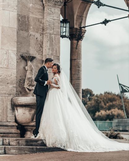 Designer A linie Hochzeitskleider Mit Ärmel | Brautkleider mit Spitze