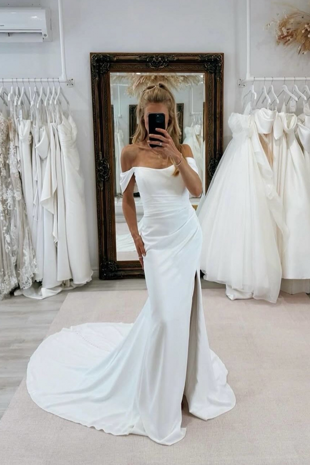 Schöne Hochzeitskleider Schlicht Meerjungfrau Stil Brautkleider Satin
