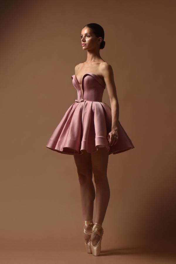 Dunsty Rosa Cocktailkleider Partykleider Kurz Satin Abiballkleider Online-babyonlinedressde