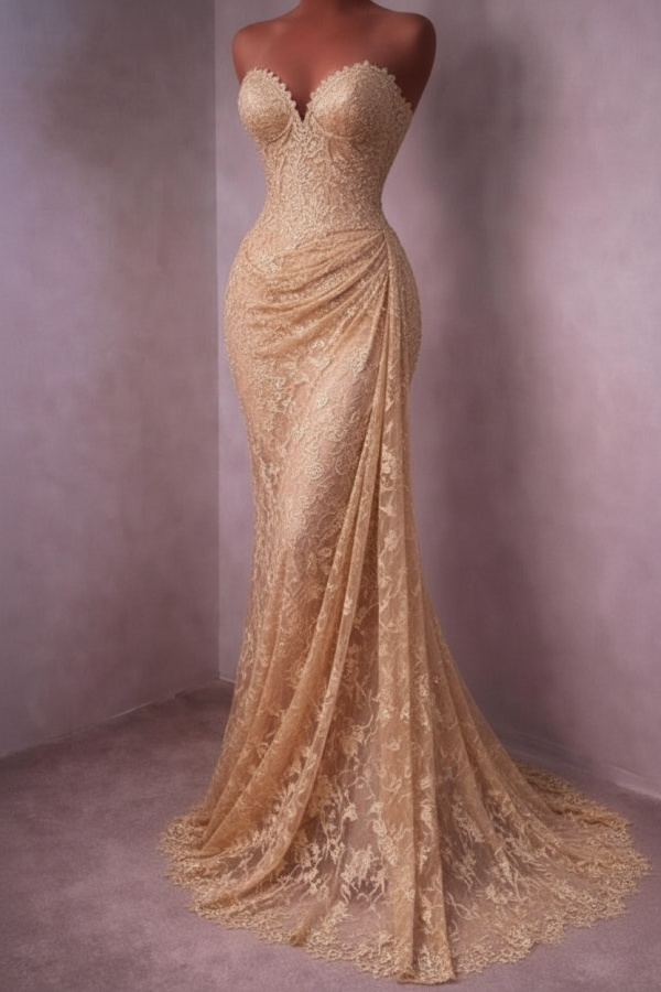 Rotes Abendkleid Lang Schlicht Spitze Ballkleider Günstig