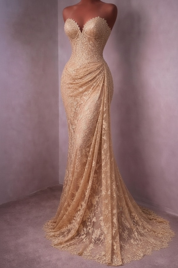 Rotes Abendkleid Lang Schlicht Spitze Ballkleider Günstig