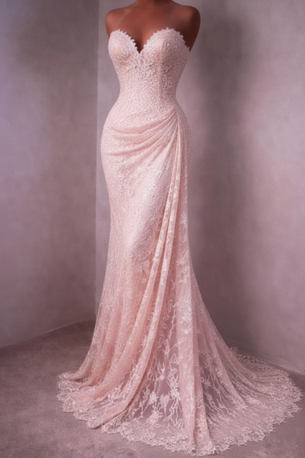 Rotes Abendkleid Lang Schlicht Spitze Ballkleider Günstig