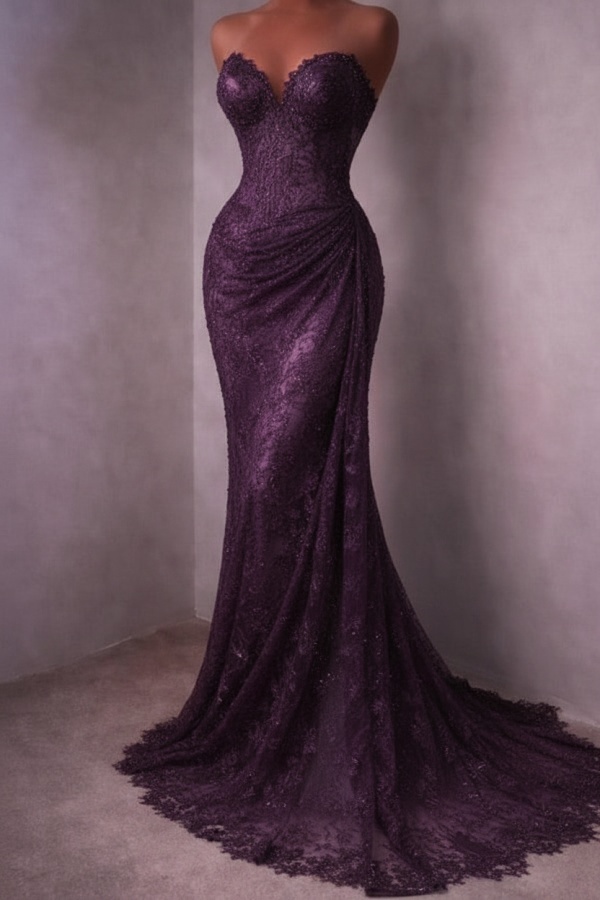 Rotes Abendkleid Lang Schlicht Spitze Ballkleider Günstig