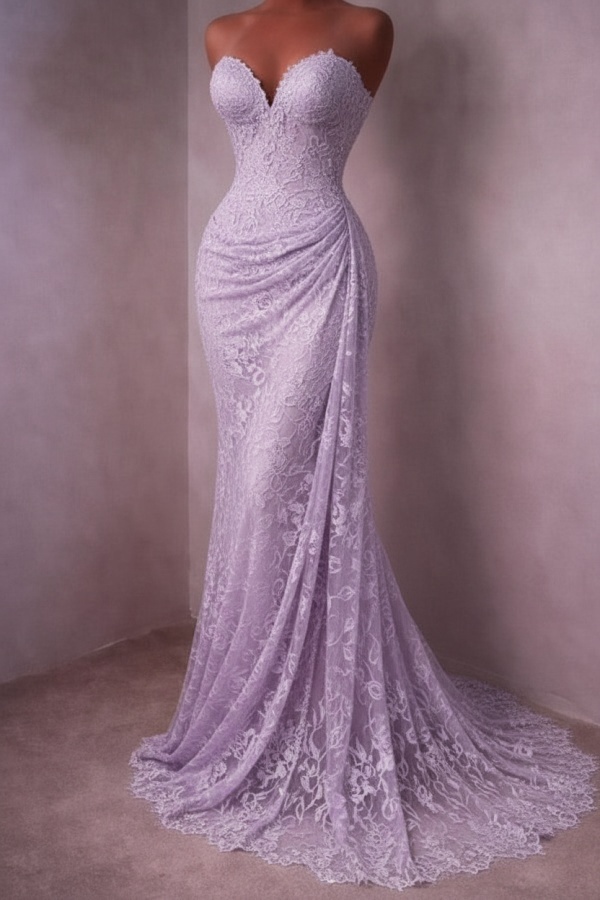Rotes Abendkleid Lang Schlicht Spitze Ballkleider Günstig