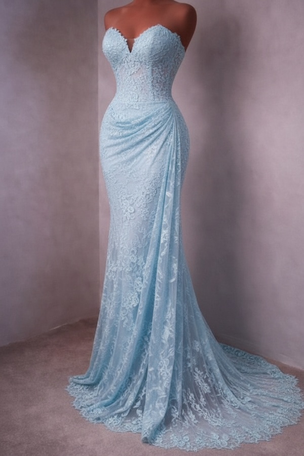 Rotes Abendkleid Lang Schlicht Spitze Ballkleider Günstig