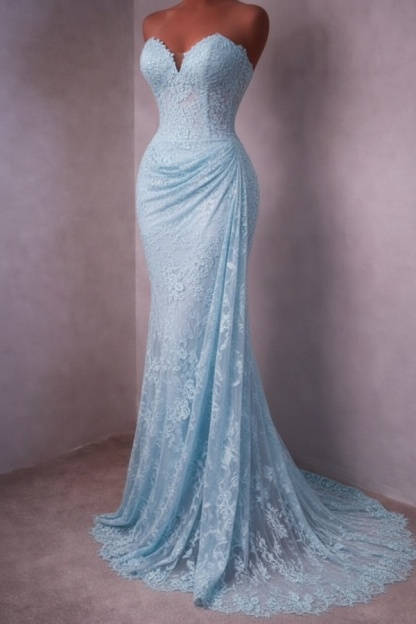 Rotes Abendkleid Lang Schlicht Spitze Ballkleider Günstig