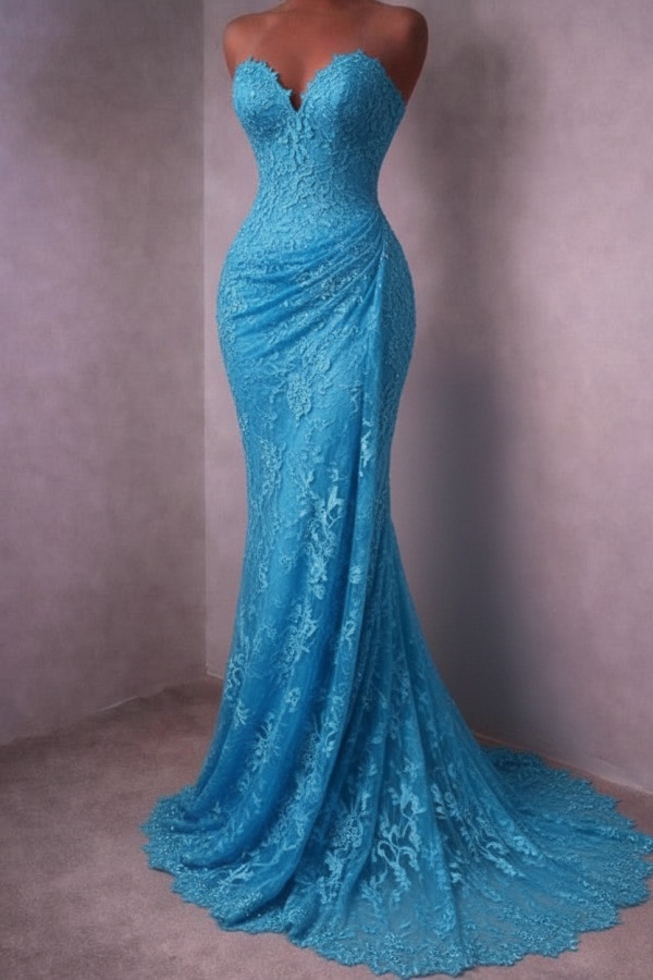 Rotes Abendkleid Lang Schlicht Spitze Ballkleider Günstig