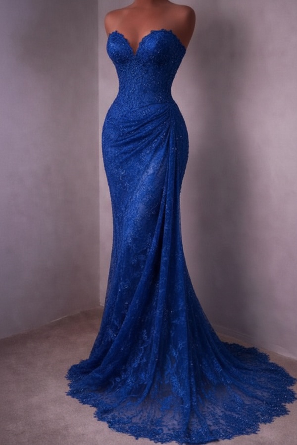 Rotes Abendkleid Lang Schlicht Spitze Ballkleider Günstig