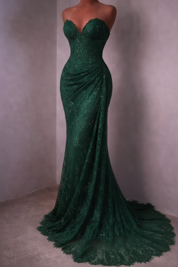 Rotes Abendkleid Lang Schlicht Spitze Ballkleider Günstig