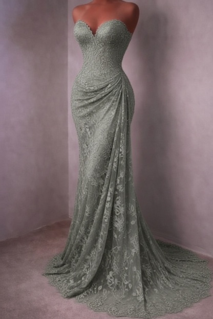 Rotes Abendkleid Lang Schlicht Spitze Ballkleider Günstig