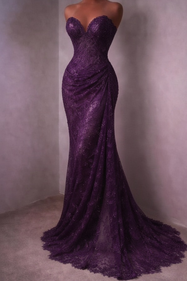 Rotes Abendkleid Lang Schlicht Spitze Ballkleider Günstig