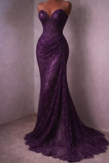 Rotes Abendkleid Lang Schlicht Spitze Ballkleider Günstig
