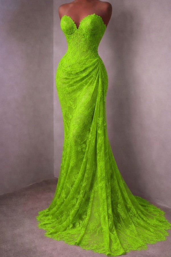 Rotes Abendkleid Lang Schlicht Spitze Ballkleider Günstig