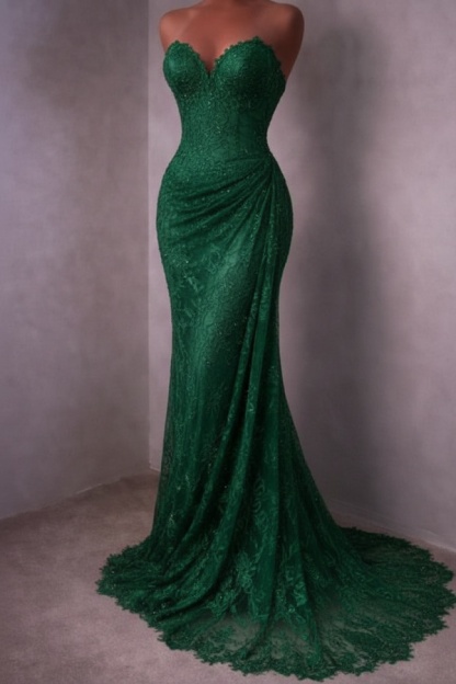 Rotes Abendkleid Lang Schlicht Spitze Ballkleider Günstig