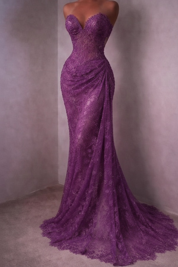 Rotes Abendkleid Lang Schlicht Spitze Ballkleider Günstig