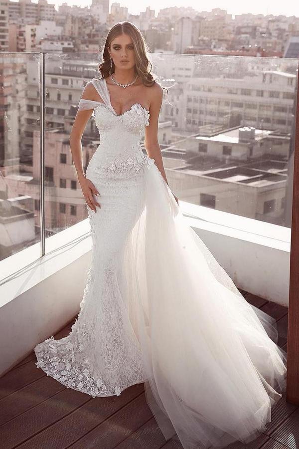 Brautkleider Meerjungfrau Mit Spitze | Hochzeitskleider Tüll Online-babyonlinedressde