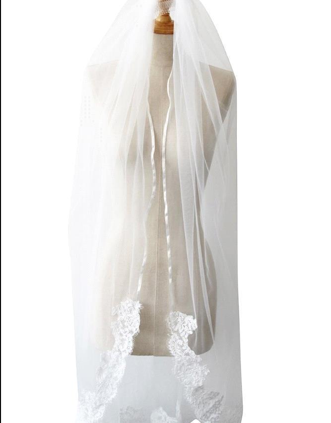 Designer Brautschleier Kurz Mit Spitze aus Tüll Kostenlos-babyonlinedressde