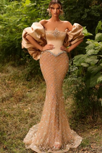 Golden Abendkleider Lang Glitzer Abiballkleider Abendmoden Online-babyonlinedressde