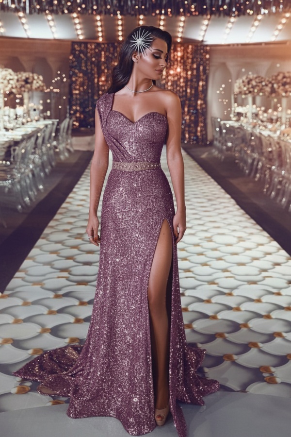 Luxus Abendkleid Gold Lang Pailletten Abiballkleider Abendmoden Online