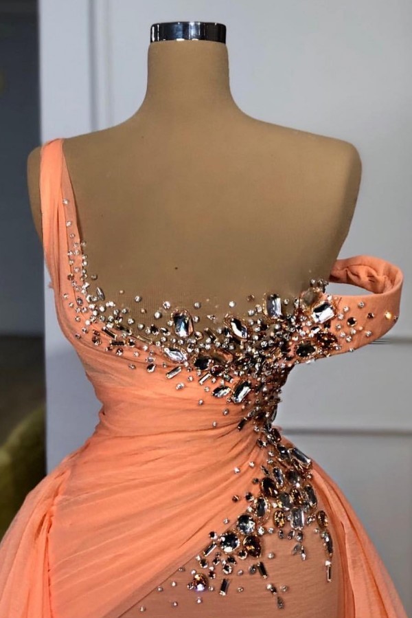 Koralle Abendkleider Lang Glitzer Ballkleider Abendmoden Online