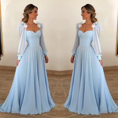 Elegante Abendkleider Lang Günstig | Abiballkleider Blau Online