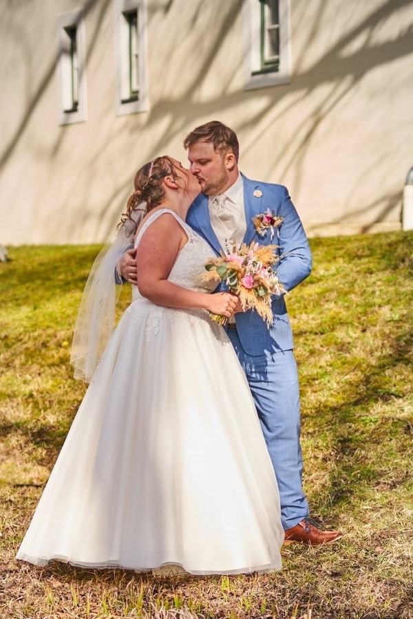 Schlichte Hochzeitskleider A Linie Spitze Brautkleider Große Größe-babyonlinedressde