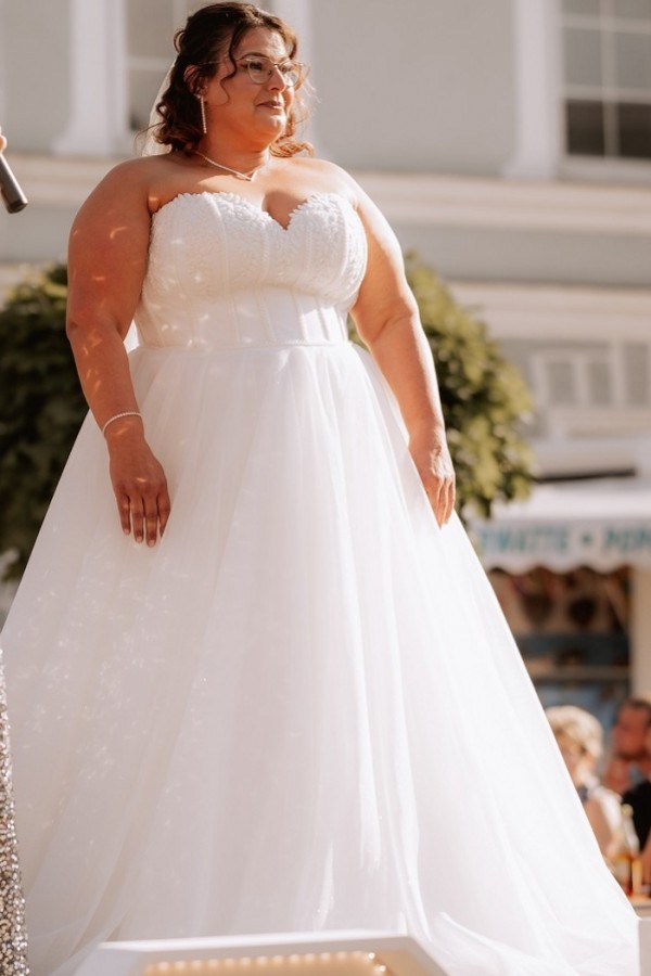 Elegante Hochzeitskleider A Linie Übergroße Brautkleider Günstig-babyonlinedressde