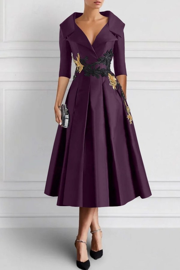 Vintage Brautmutterkleider Schwarz Mit Ärmel Festliche Kleider Kurz