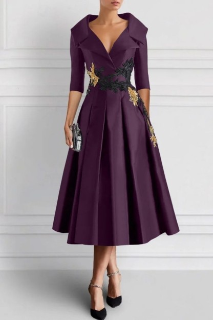 Vintage Brautmutterkleider Schwarz Mit Ärmel Festliche Kleider Kurz