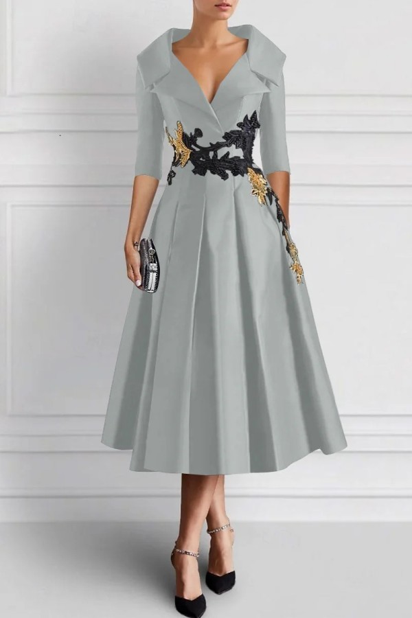 Vintage Brautmutterkleider Schwarz Mit Ärmel Festliche Kleider Kurz