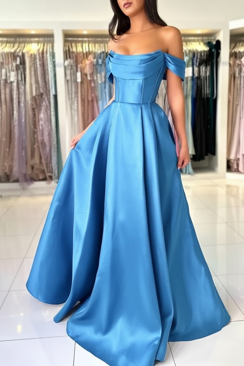 Simple Evening Dresses Long Cheap | Prom Dresses King Blue