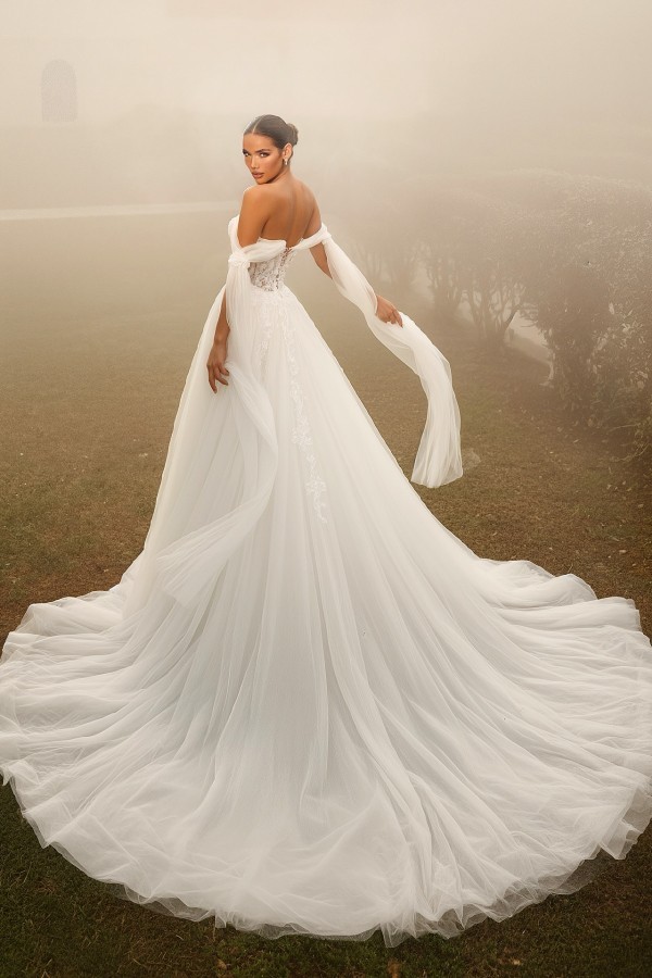 Designer Hochzeitskleider A Linie Tüll Brautkleider mit Spitze